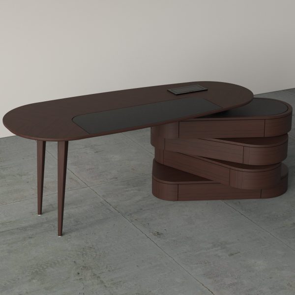 DARK WALNUT VENEER DESK (01)