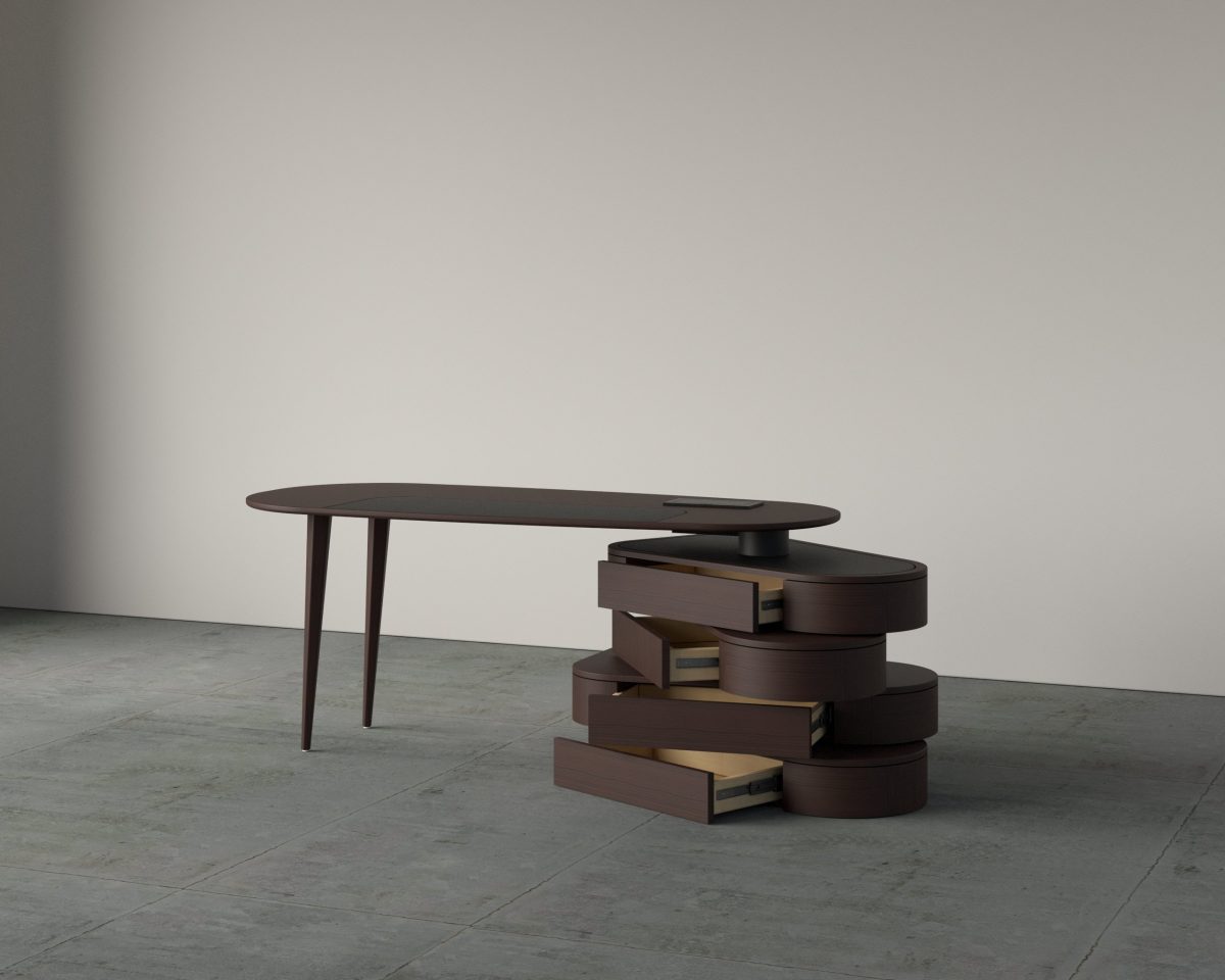 DARK WALNUT VENEER DESK (05)